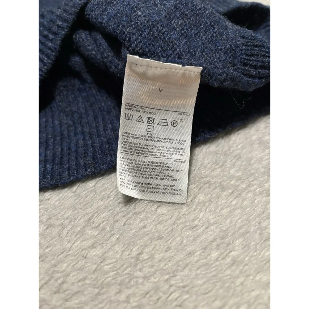 Banana Republic J.C. Rennie Shetland Wool Crewneck Sweater Men's Medium Blue